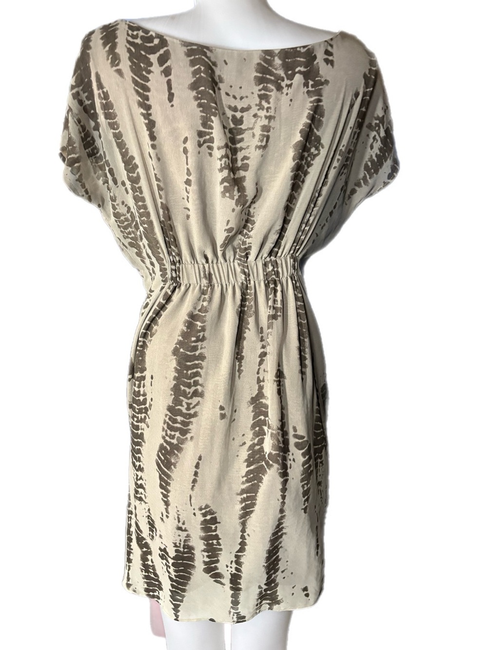 RW&CO. Cream and Brown Abstract-Print Mini Dress - Picture 2 of 6